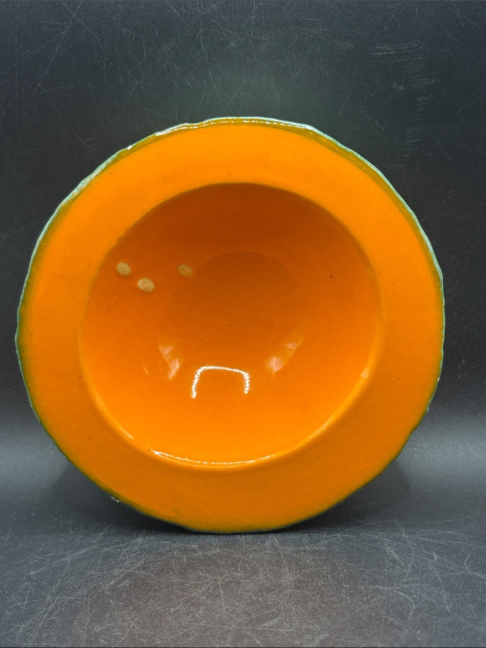Ed Langbein Original Cantaloupe Melon Bowl Mid Century Vintage Italian Pottery - Picture 2 of 11